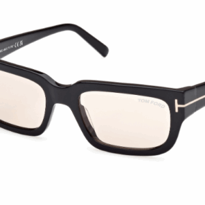 Tom Ford Ezra FT1075 01E ShinyBlack/Brown Photochromatic Rectangular  Sunglasses
