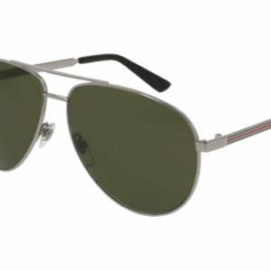 Gucci GG0137S 003 Gunmetal/Green Oval Men's Sunglasses