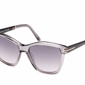 Tom Ford FT1087 Lucia 20A Transparent Shiny Grey/Smoke Gradient Sunglasses