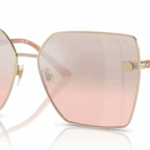 Versace 0VE2270D 12527E Pale gold/Pink Mirror Gradient Silver Women's Sunglasses