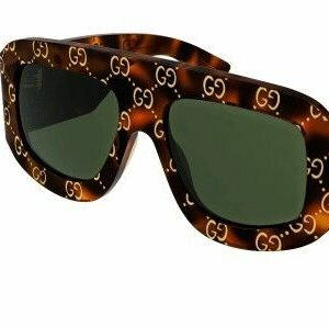 Gucci GG 0983S 002 Havana/Green Soft Square Oversize Men's Sunglasses
