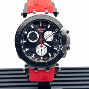 Tissot T-Race Chronograph BlackDial Red Strap Men Watch T1154172705100