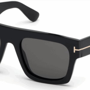 Tom Ford FT0711 Fausto 01A Shiny Black/Smoke Square  Men's Sunglasses