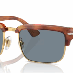 Persol 0PO3354S 96/56 Havana/Light Blue Rectangle Men's Sunglasses