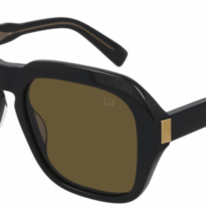 Dunhill DU0001S 001 Black/Brown Oversized Rectangular Men's Sunglasses
