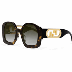 Fendi O'LOCK FE40048U 52F Dark Havana/Brown Gradient Square Women's Sunglasses