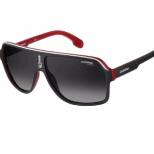 Carrera 1001/S 0BLX/9O Matte Black Red/ Dark Gray Shaded Square Men's Sunglasses