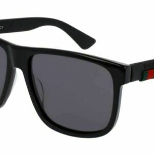GUCCI GG0010S 001 Rectangular Square Black Grey  Men's Sunglasses