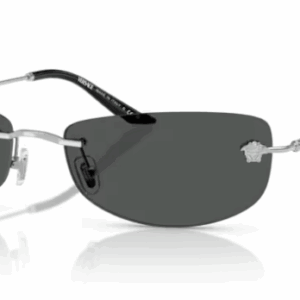 Versace 0VE2279 100087 Silver/Dark Grey Rectangle Men's Sunglasses