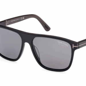 Tom Ford FRANCES FT1081 N 01D ShinyBlack/Smoke Polarized Square Men's Sunglasses