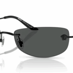 Versace 0VE2279 143687 Matte Black/Dark Grey Rectangle Men's Sunglasses