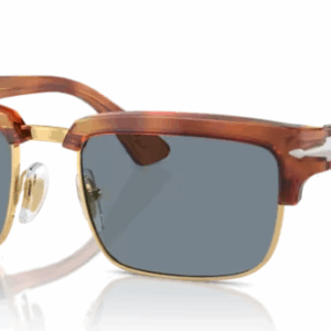 Persol 0PO3354S 96/56 Havana/Light Blue Rectangle Men's Sunglasses