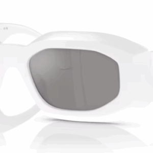 Versace 0VE4425U 314/6G White/Light Grey Mirror Silver Oval Men's Sunglasses