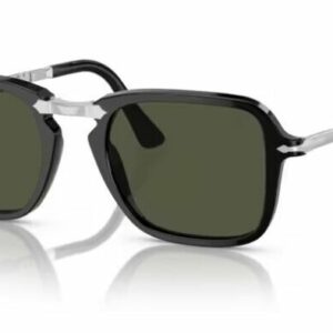 Persol 0PO3330S 95/31 Black/Green Rectangular 51mm Men's Sunglasses