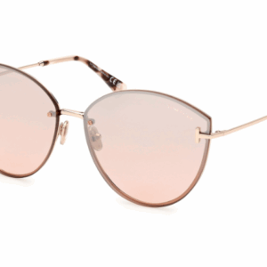 Tom Ford FT1106 28U Shiny Rose Gold/ Bordeaux Mirror Cat Eye Women Sunglasses