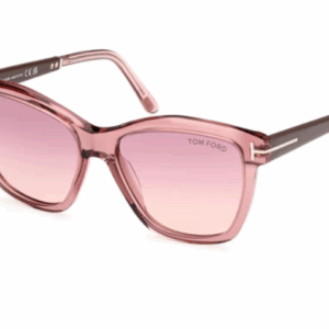Tom Ford FT1087 Lucia 72Z Shiny Light Pink/Violet Gradient Square Sunglasses