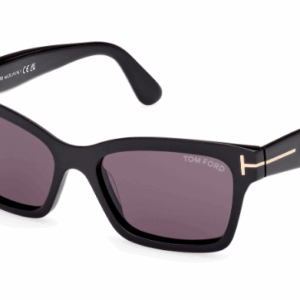 Tom Ford Mikel FT1085 01A Shiny Black/Smoke Square Women's Sunglasses
