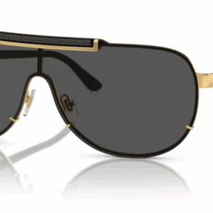 Versace 0VE2140 100287 Dark Grey-Gold/Black Soft Square Men's Sunglasses