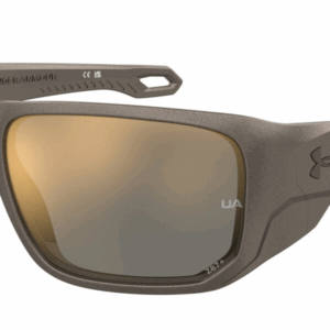 Under Armour UA ATTACK MD HKL 2B Brown Metallic/Gold Mirrored Men's Sunglasses