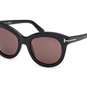 Tom Ford ODETTE FT1189 01E Shiny Black/Brown Cat-Eye Women's Sunglasses