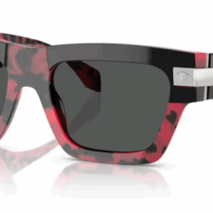Versace 0VE4464 545787 Black-Red Havana/Dark Grey 52mmRectangle Men's Sunglasses