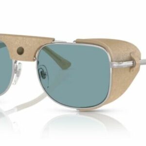 Persol 0PO1013SZ 1155P1 Silver/Blue Polarized Rectangular 53mm Men's Sunglasses