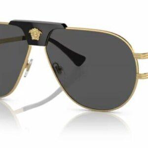 Versace 0VE2252 100287 Dark Grey / Gold Oval Shaped Men's Sunglasses