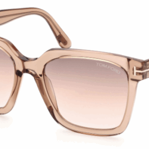 Tom Ford FT 0952 Selby 45G Transparent Brown/Sand Gold Mirrored Sunglasses