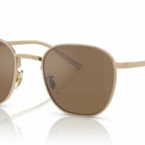 Oliver Peoples 0OV1329ST Rynn 5035G8 Gold Cognac Mirror Square 49mm Sunglasses