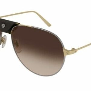 Cartier CT0038S-008 Gunmetal/Brown Soft Square Men's Sunglasses