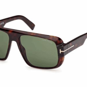 Tom Ford FT1101 Turner 52N Dark Havana/Green Square Men's Sunglasses