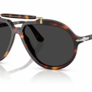 Persol 0PO0202S 24/48 Havana/ Black Polarized Soft Square Men's Sunglasses