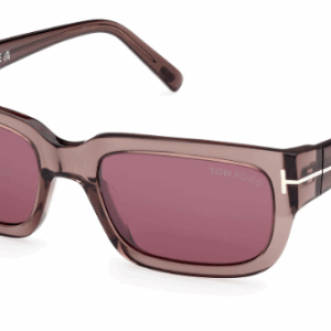 Tom Ford Ezra FT1075 45U Shiny Light Brown/ Bordeaux Mirrored Men's Sunglasses