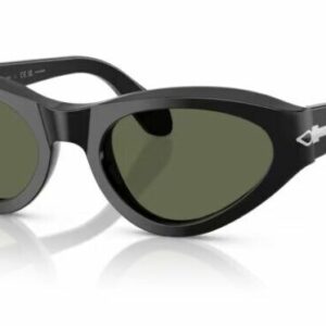 Persol 0PO0052S 95/58 Black/Green Polarized Cat Eye Women Sunglasses