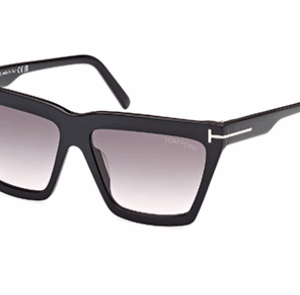 Tom Ford EDEN FT1110 01B Shiny Black / Smoke Gradient Square Women's Sunglasses
