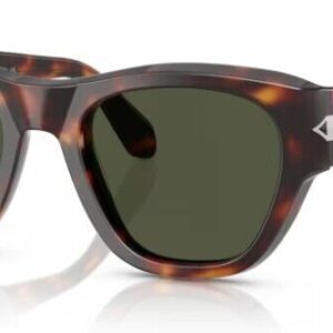 Persol 0PO0054S 24/31 Havana/Green Square Shaped Unisex Sunglasses