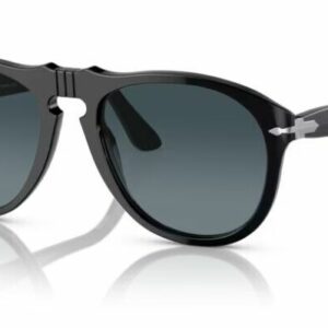 Persol 0PO0649 95/S3 Black/Light Blue Gradient 56mm Soft Square Men's Sunglasses