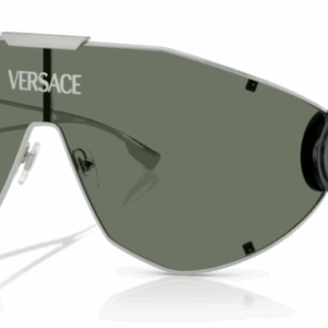 Versace 0VE2268 10003H Silver/Dark Green Mask Men's Sunglasses