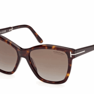 Tom Ford FT1087 Lucia 52H Dark Havana/Brown Gradient Polarized Square Sunglasses