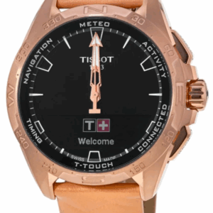 Tissot T-Touch Connect Solar Black Dial Leather Strap men's Watch T1214204605100