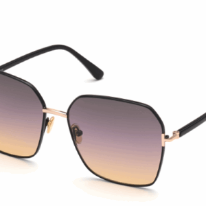 Tom Ford FT0839 Claudia-02 01B Rose Gold-Shiny Black/Smoke Gradient Sunglasses