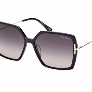 Tom Ford Joanna FT1039 01B Shiny Black/Gradient Smoke Square Women's Sunglasses