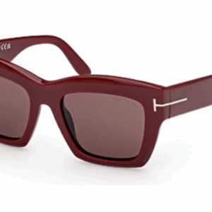 Tom Ford Luna FT1191 69E Shiny Bordeaux/Brown Square Women's Sunglasses
