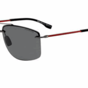 BOSS by Hugo Boss 1033/F/S Black-Red/Grey Polarized Square Men's Sunglasses