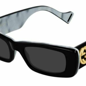 GUCCI GG0516S 001 Rectangle Square Black Grey Women's Sunglasses