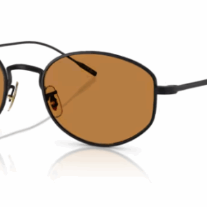 Oliver Peoples 0OV1347ST Estra 501753 Matte Black Cognac Round Men's Sunglasses