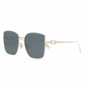 Fendi BAGUETTE FE40013U 10X Grey/Gold Mirrored Square Women's Sunglasses