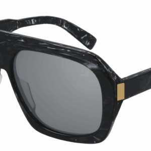 Dunhill DU0022S 003 Black/Silver Oversize Edgy Squared Men's Sunglasses
