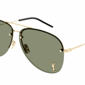 Saint Laurent Classic 11 M 003 Gold/Green Oval Men's Sunglasses