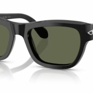 Persol 0PO0091S 95/58 Black/Green Polarized Square 53mm Men's Sunglasses